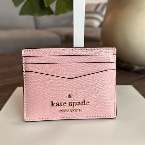 kate spade Handbags - Kate Spade Small Pink Saffiano Leather Card Case